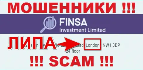 Финса - МОШЕННИКИ, лишающие денег доверчивых клиентов, оффшорная юрисдикция у компании ложная