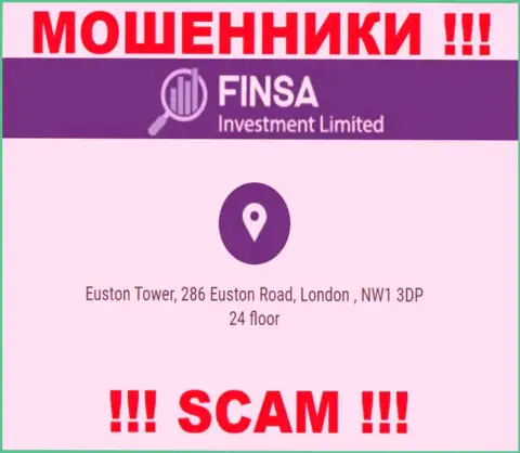 Избегайте работы с Финса - эти internet-кидалы указали ложный официальный адрес