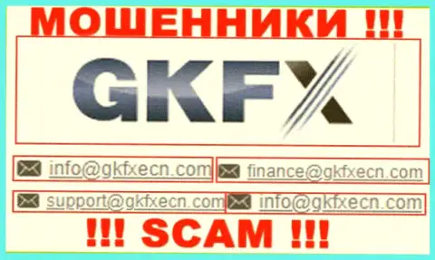 В контактной информации, на web-портале жуликов GKFXECN Com, представлена именно эта электронная почта