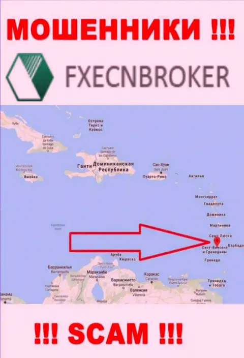 ФХ ЕЦНБрокер - ЖУЛИКИ, которые зарегистрированы на территории - Saint Vincent and the Grenadines