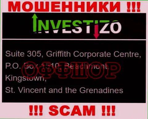 Не работайте совместно с мошенниками Инвестицо - обдирают !!! Их юридический адрес в офшорной зоне - Suite 305, Griffith Corporate Centre, P.O. Box 1510, Beachmont, Kingstown, St. Vincent and the Grenadines