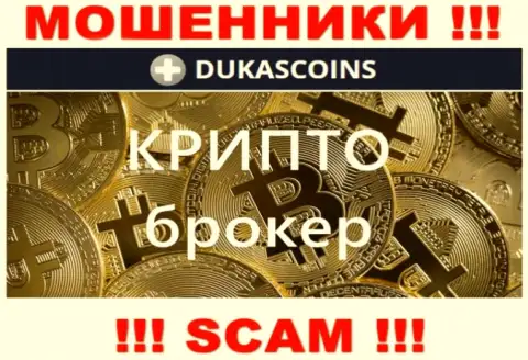Тип деятельности интернет жуликов Dukas Coin - это Crypto trading, однако помните это обман !