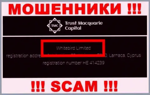 На официальном интернет-ресурсе Trust Macquarie Capital написано, что данной организацией управляет Вайтберд Лтд