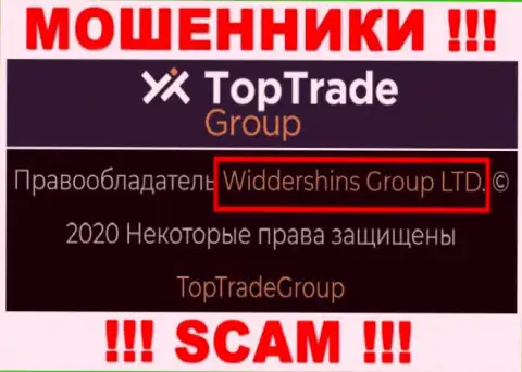 Данные о юридическом лице TopTrade Group на их официальном web-портале имеются - это Widdershins Group LTD