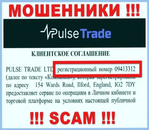 Регистрационный номер Pulse Trade - 09413312 от кражи вкладов не сбережет