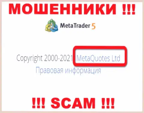 MetaQuotes Ltd - это организация, владеющая мошенниками MetaTrader5