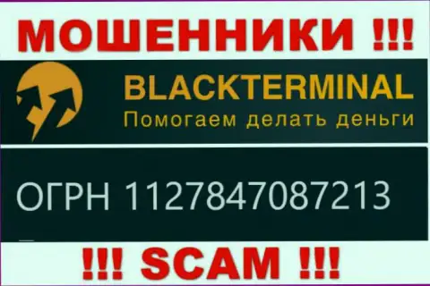 Black Terminal мошенники сети интернет !!! Их регистрационный номер: 1127847087213