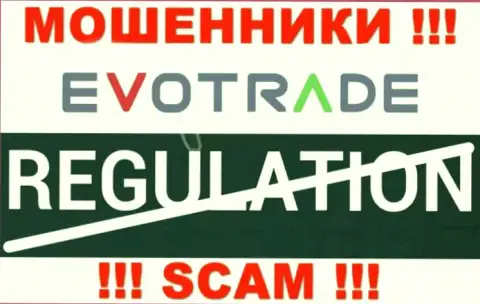 На web-портале разводил EvoTrade нет ни намека о регуляторе данной организации !!!