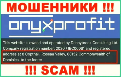 8 Copthall, Roseau Valley, 00152 Commonwealth of Dominica - это оффшорный адрес регистрации Donnybrook Consulting Ltd, оттуда КИДАЛЫ лишают денег клиентов