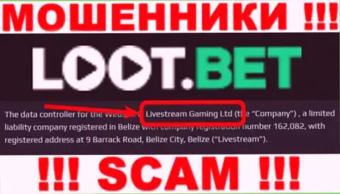 Вы не сумеете сохранить собственные вложенные денежные средства связавшись с конторой Loot Bet, даже если у них есть юр лицо Livestream Gaming Ltd