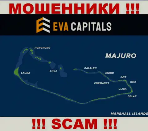 С EvaCapitals нельзя иметь дела, адрес регистрации на территории Majuro, Marshall Islands