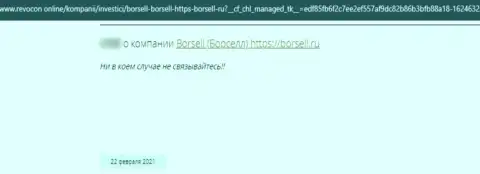 Borsell Ru - это ВОРЮГА !!! Действующий в глобальной сети интернет (отзыв)