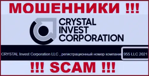 Номер регистрации конторы Crystal Invest Corporation, возможно, что липовый - 955 LLC 2021