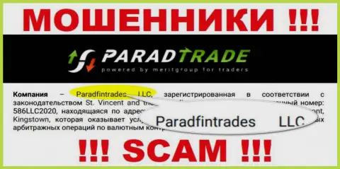 Юридическое лицо мошенников Парад Трейд - это Paradfintrades LLC
