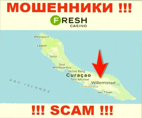 Curaçao - именно здесь, в офшорной зоне, зарегистрированы internet-мошенники Fresh Casino