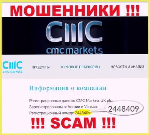 ШУЛЕРА CMC Markets оказывается имеют номер регистрации - 2448409