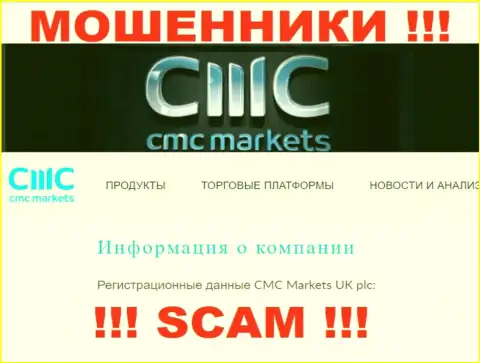 Свое юридическое лицо компания СМСМаркетс не прячет - это CMC Markets UK plc