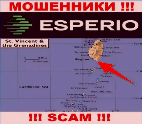 Оффшорные internet кидалы Esperio Org прячутся вот здесь - Кингстаун, Сент-Винсент и Гренадины