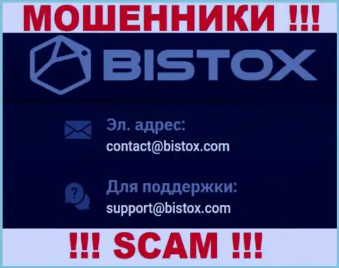 На e-mail Bistox Com писать очень рискованно - это ушлые мошенники !!!