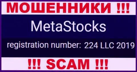 Во всемирной паутине орудуют ворюги MetaStocks ! Их номер регистрации: 224 LLC 2019