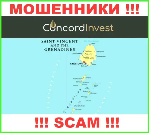 Сент-Винсент и Гренадины - здесь, в офшорной зоне, отсиживаются internet-ворюги ConcordInvest