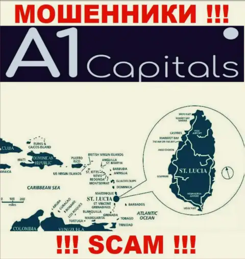 St. Lucia это место регистрации организации A1 Capitals, которое находится в оффшорной зоне