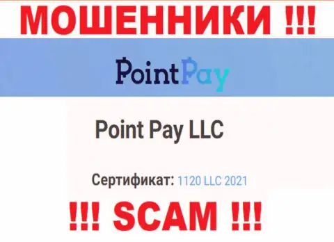 Номер регистрации неправомерно действующей компании ПоинтПэй - 1120 LLC 2021
