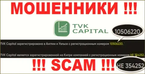 Будьте крайне бдительны, наличие номера регистрации у компании TVK Capital (HE 354252) может быть заманухой