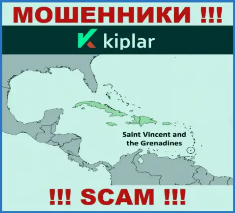 МОШЕННИКИ Kiplar Com имеют регистрацию невероятно далеко, на территории - St. Vincent and the Grenadines