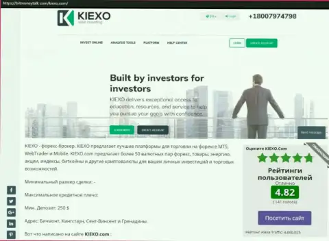 Рейтинг форекс брокерской организации Киексо Ком, представленный на веб-портале BitMoneyTalk Com