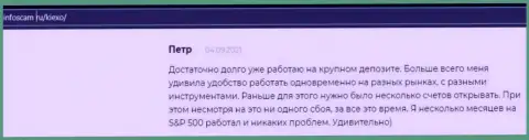 Ещё один отзыв игрока форекс организации Киексо Ком на веб-сервисе Infoscam ru