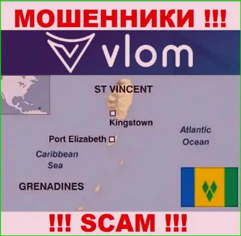 Vlom Com расположились на территории - Saint Vincent and the Grenadines, избегайте сотрудничества с ними