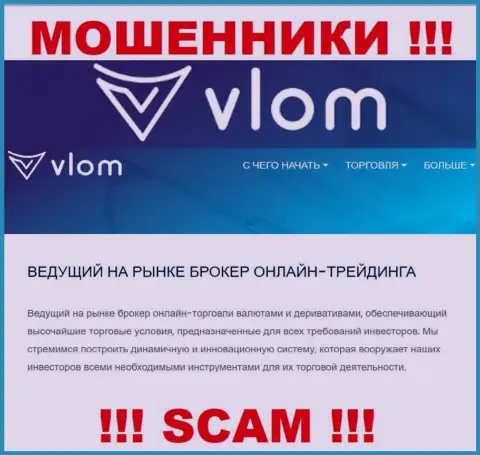 Область деятельности преступно действующей компании Vlom Com - это Broker