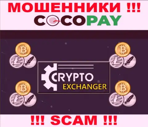 Coco Pay - это циничные internet-мошенники, тип деятельности которых - Online обменник