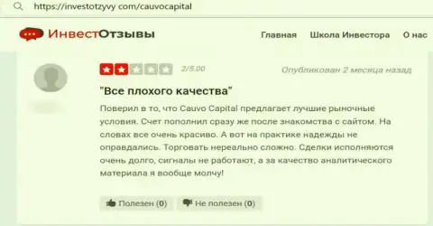 Компания Cauvo Capital - это КИДАЛЫ ! Автор отзыва никак не может забрать свои денежные средства
