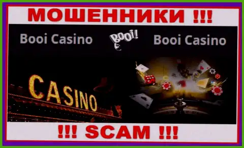 Очень рискованно совместно сотрудничать с мошенниками Booi, направление деятельности которых Casino